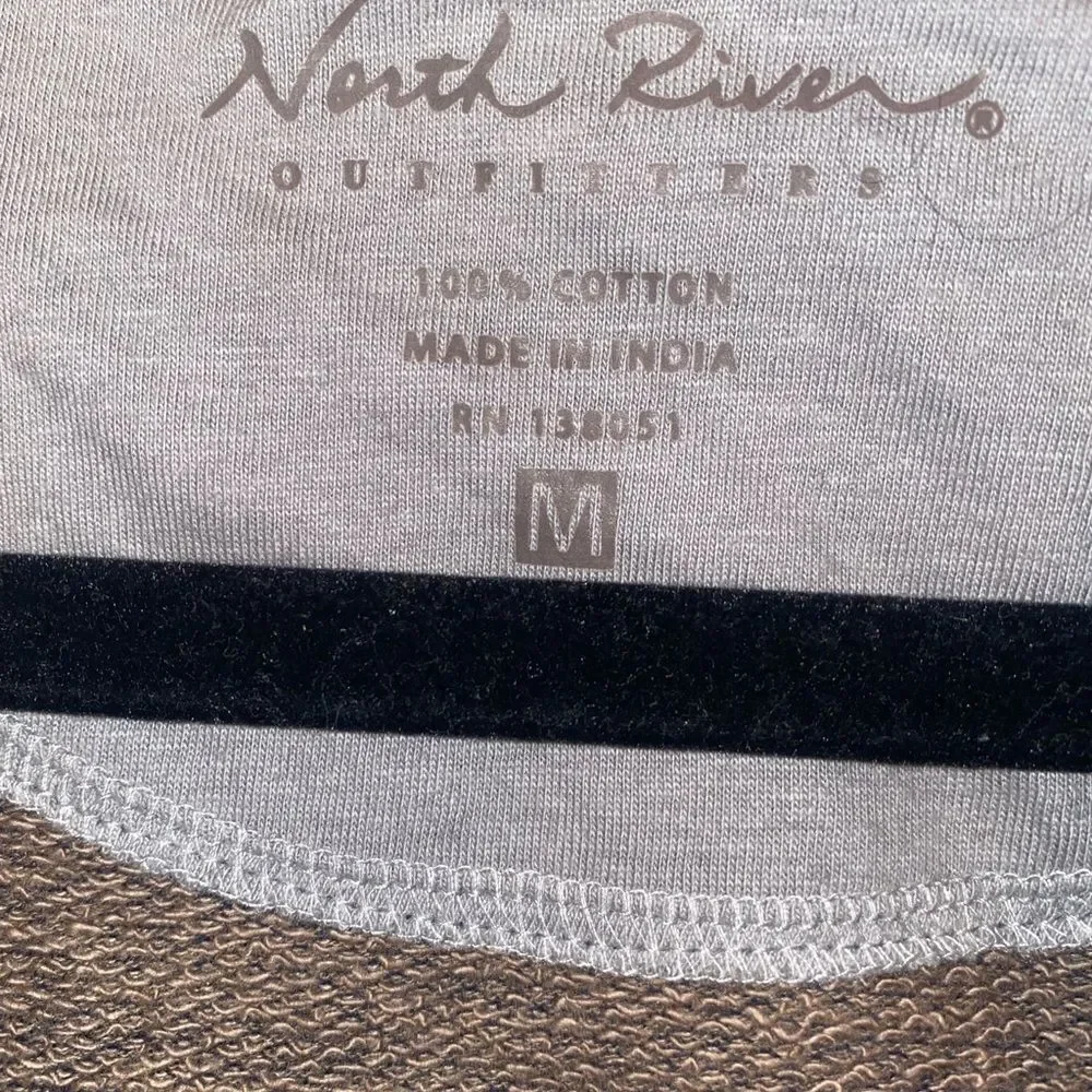 North river hoodie sweater boho hippie flare triangle peasant prairie m zip Gorp